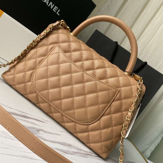 Chanel Flap Bag with Handle Beige