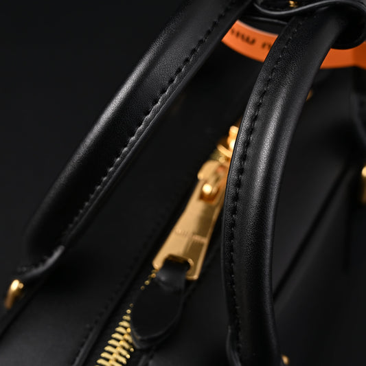 Miu Miu Leather Top Handle Satchel – Classic Black