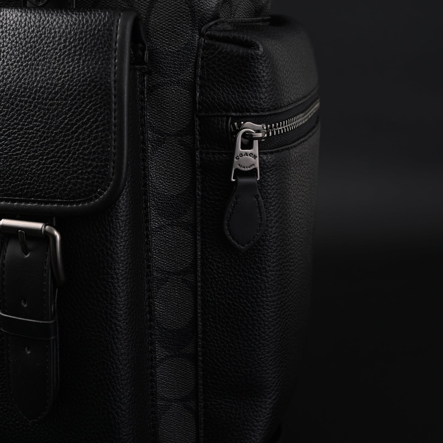 Coach Men’s Leather Backpack – Black Signature Canvas