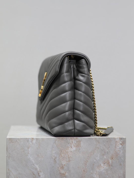 YSL Loulou Small Bag Gray