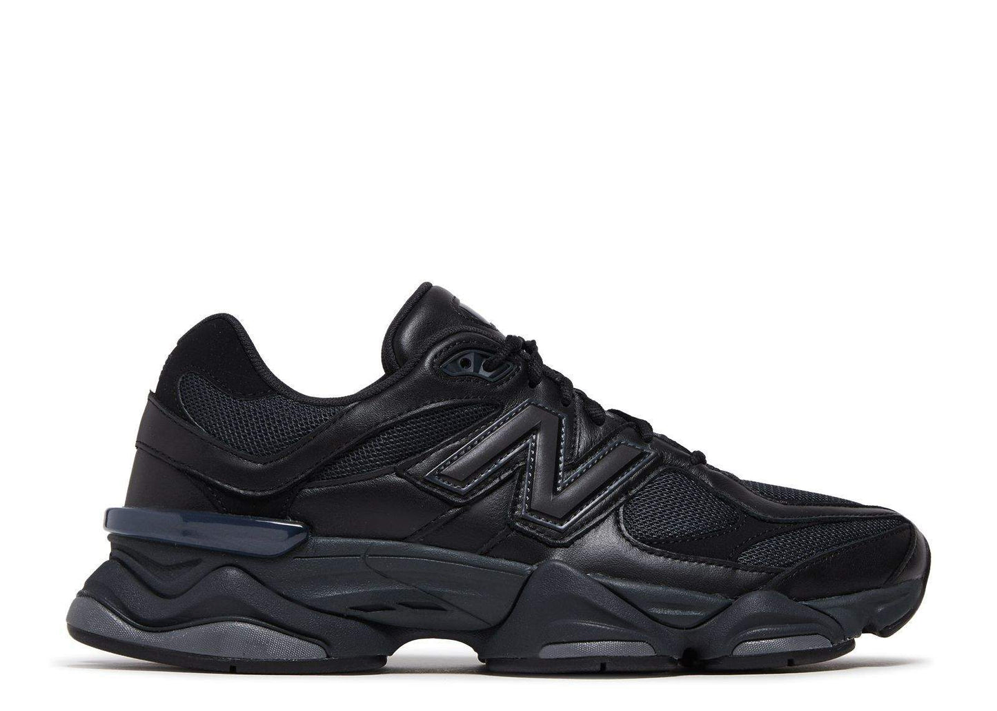 New Balance 9060 Triple Black Leather Everlasting Sneaker