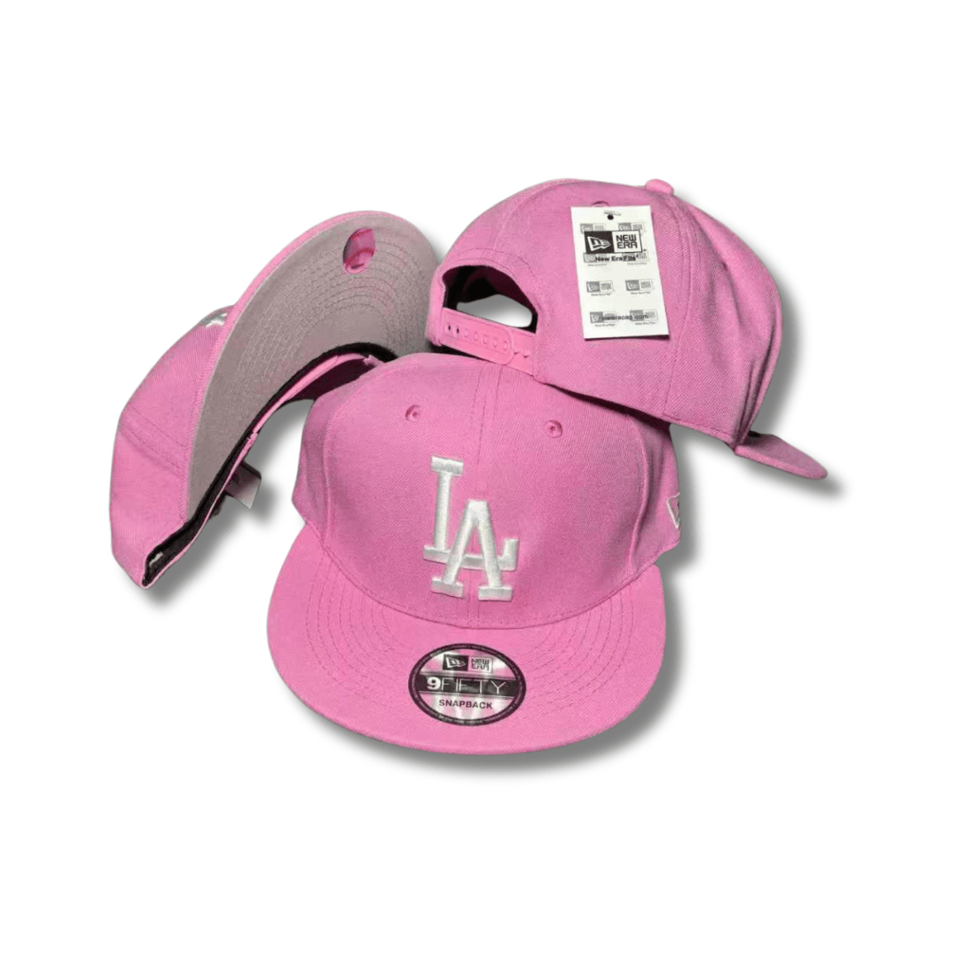 Los Angeles Dodgers Pink with White Embroidered Logo – Snapback Cap