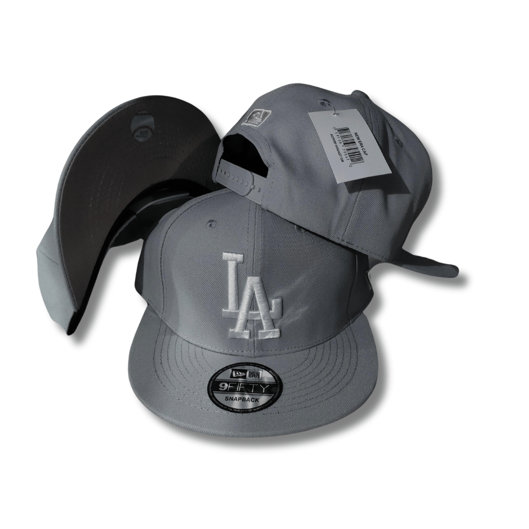Los Angeles Dodgers Gray with White Embroidered Logo – Snapback Cap