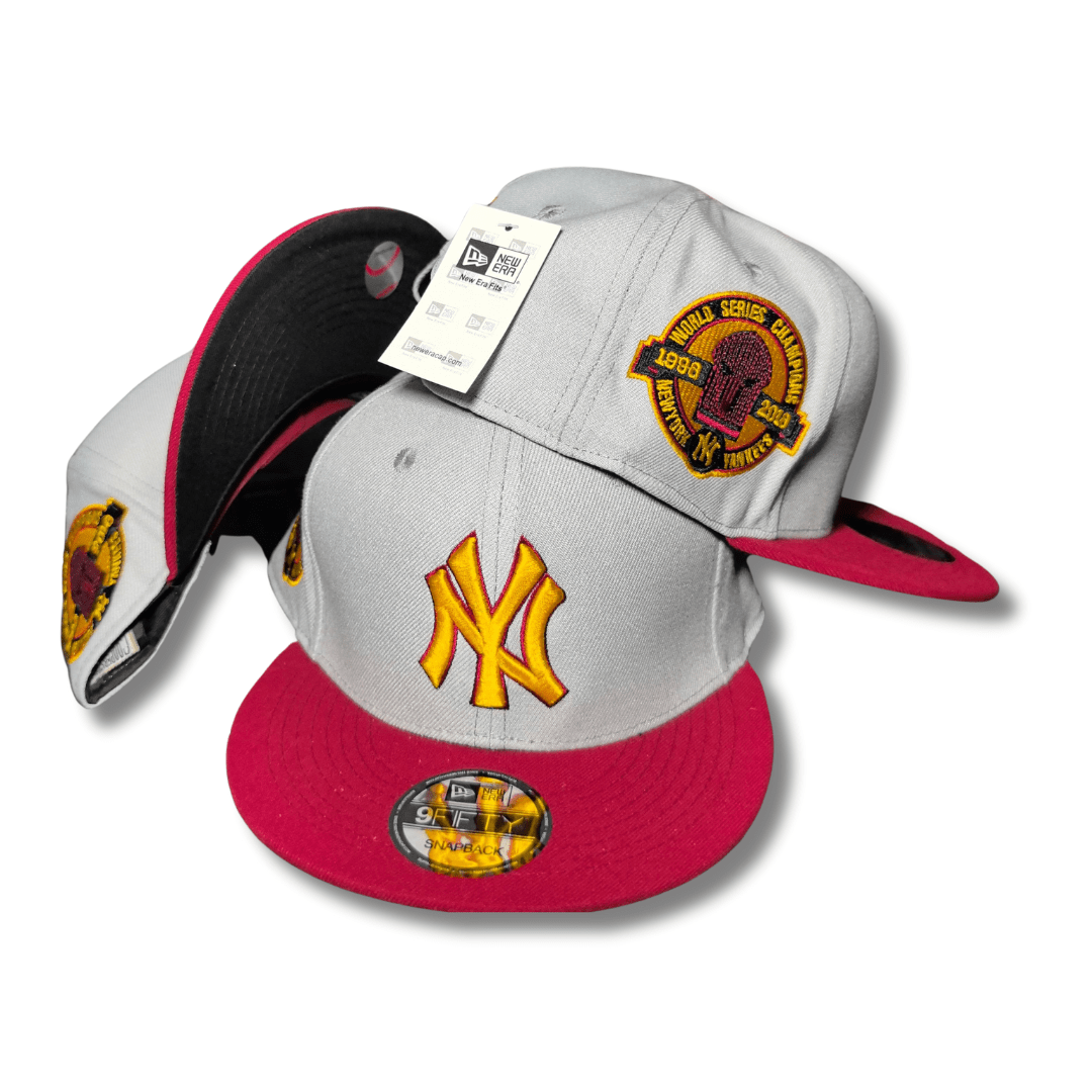New York Yankees 9FIFTY with Championship Patches Gray and Red – Snapback Cap