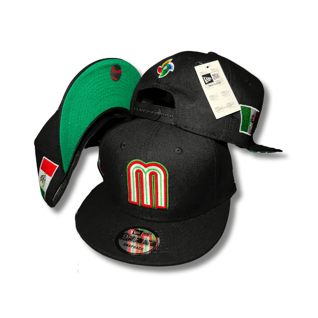 Mexico National Baseball Team New Era 9Fifty Black with Green and Red Details – Snapback Cap