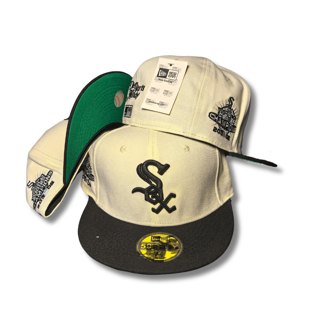 Men's Chicago Cream and Black New Era Black Team Logo 59FIFTY - Fitted Cap