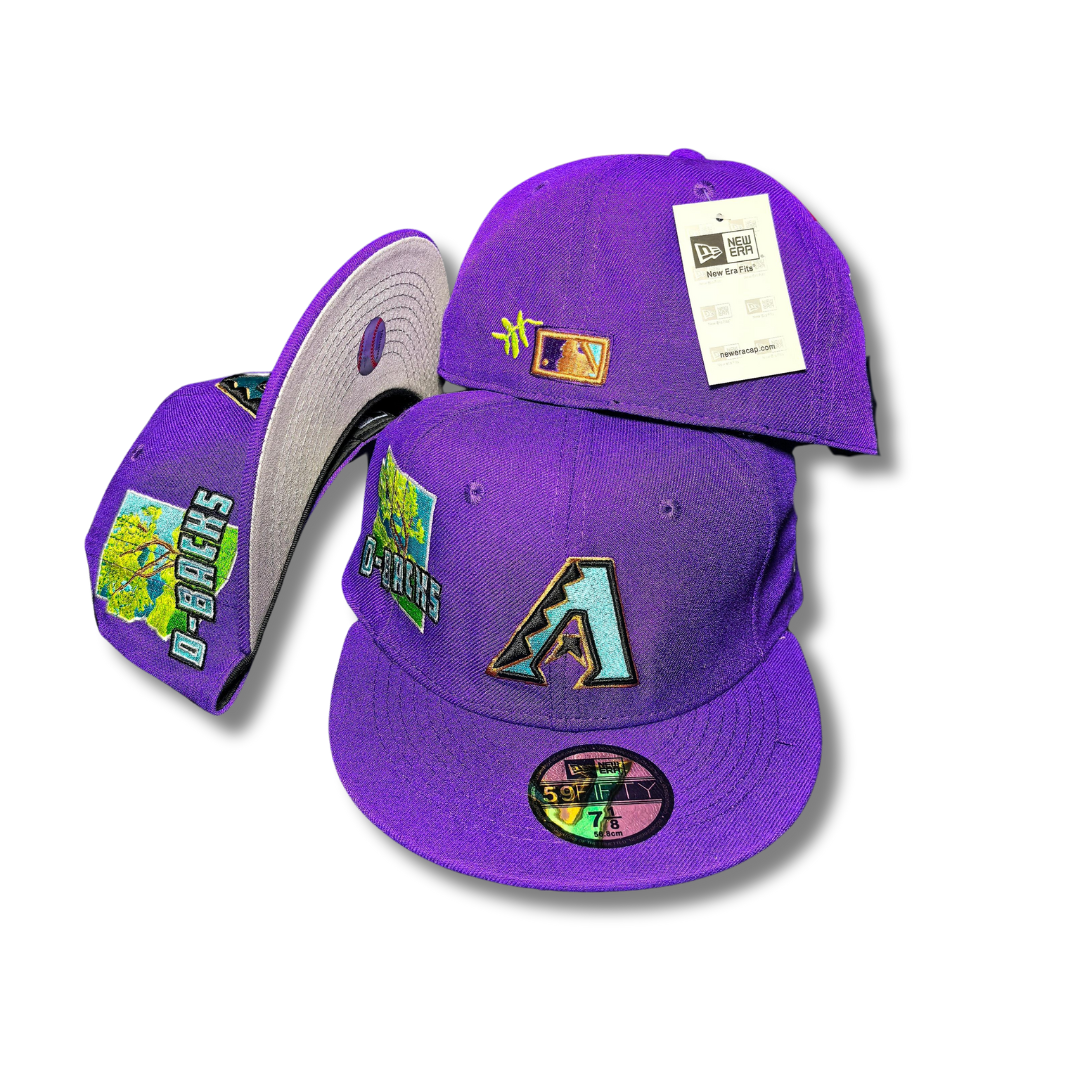 Arizona Diamondbacks Purple New Era 59FIFTY Embroidered Side Patches - Fitted Cap