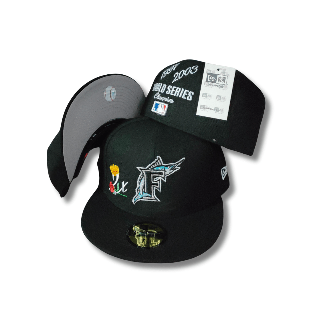 Florida Marlins 59FIFTY Fitted Hat with World Series Champions Embroidery Black – Fitted Cap