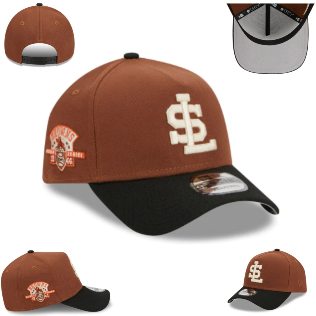 St. Louis Browns Brown and Black New Era Adjustable Hat with 1944 World Series Patch