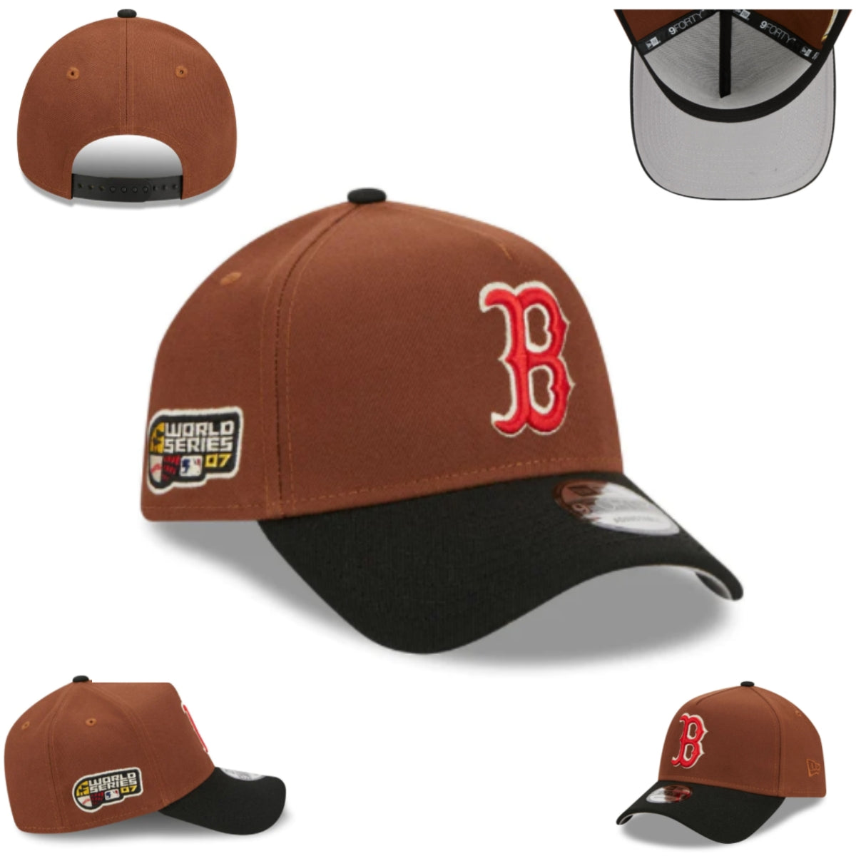 Boston Red Sox World Series Brown and Black Adjustable Cap