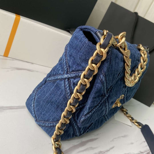 CHANEL 19 Denim Large Flap Bag