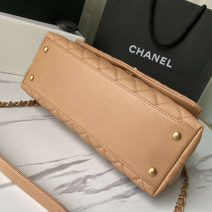 Chanel Flap Bag with Handle Beige