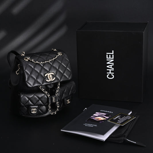 Chanel Duma Backpack – Black Quilted Lambskin with Gold-Tone Hardware (24A Collection)