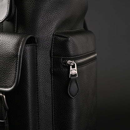 Prada Nylon & Leather Multi-Pocket Backpack – Black