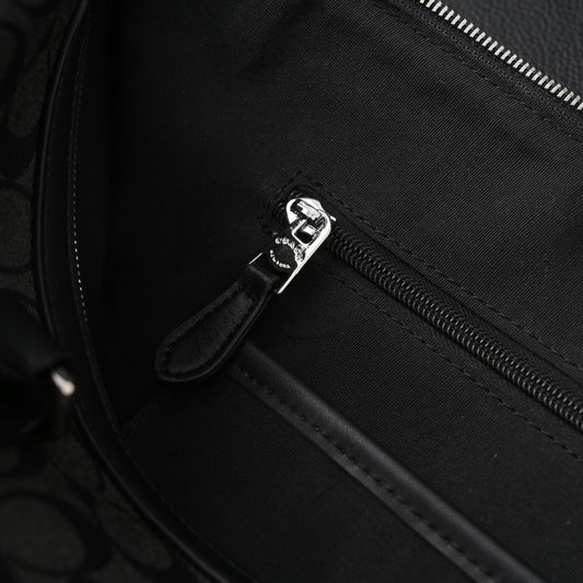 Coach Metropolitan Duffel Bag in Signature Black Canvas