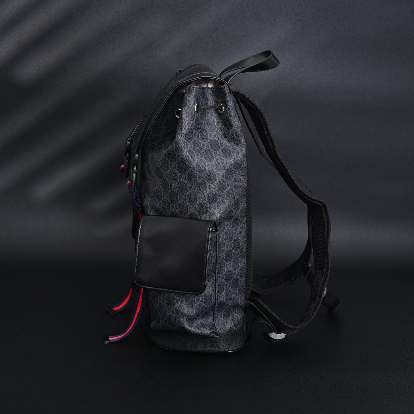 Gucci GG Supreme Monogram Backpack with Web Stripe