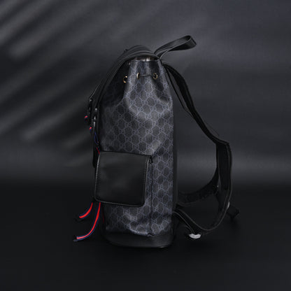 Gucci GG Supreme Monogram Backpack with Web Stripe