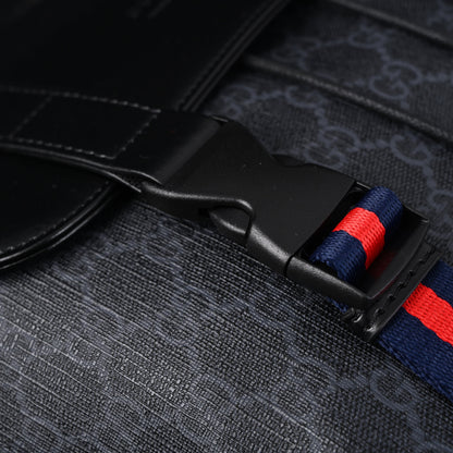 Gucci GG Supreme Monogram Backpack with Web Stripe