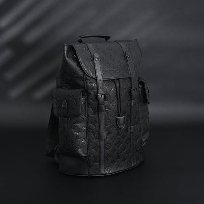 Louis Vuitton Christopher PM Backpack Monogram Shadow Black Leather