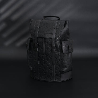 Louis Vuitton Christopher PM Backpack Monogram Shadow Black Leather