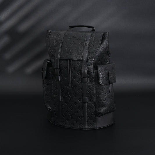 Louis Vuitton Christopher PM Backpack Monogram Shadow Black Leather