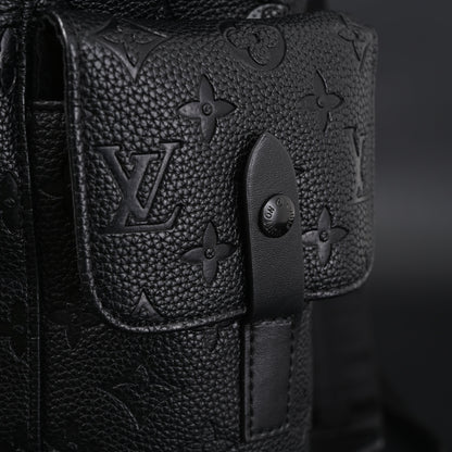 Louis Vuitton Christopher PM Backpack Monogram Shadow Black Leather