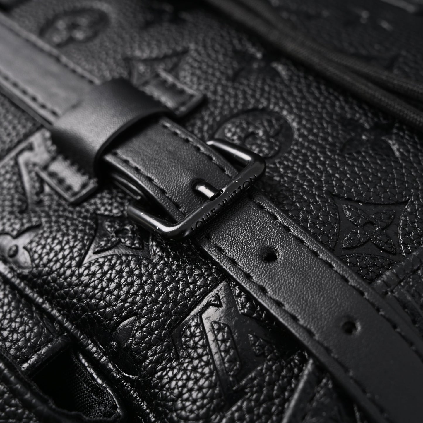 Louis Vuitton Christopher PM Backpack Monogram Shadow Black Leather