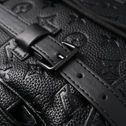 Louis Vuitton Christopher PM Backpack Monogram Shadow Black Leather