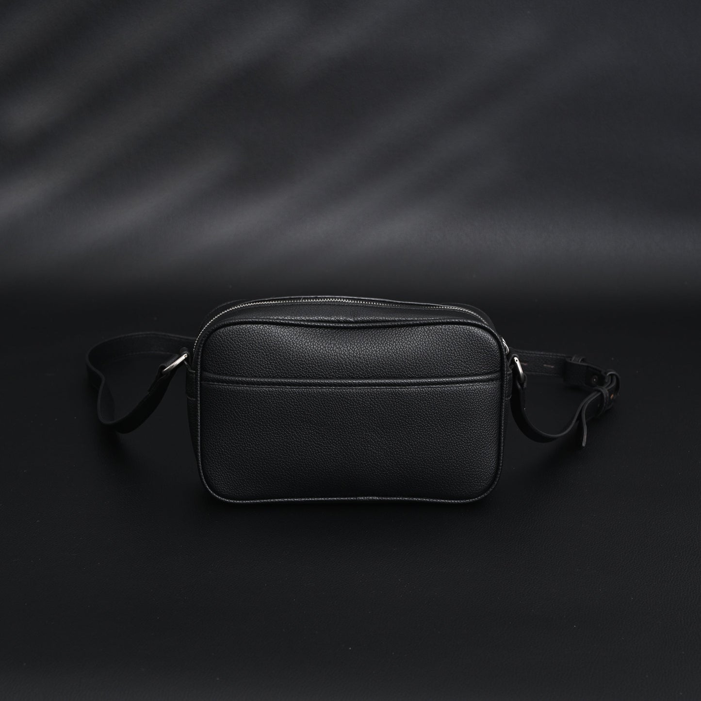 Gucci Black Leather Embossed Logo Belt Bag