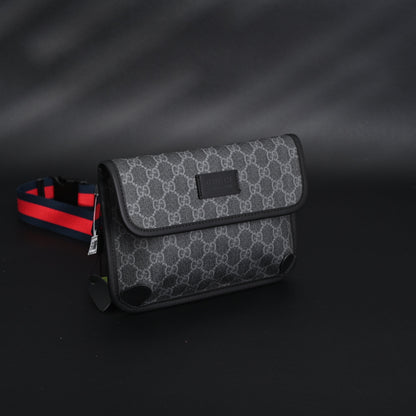 Gucci Ophidia GG Supreme Belt Bag – Black/Grey with Web Strap