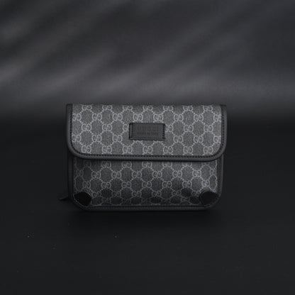 Gucci Ophidia GG Supreme Belt Bag – Black/Grey with Web Strap
