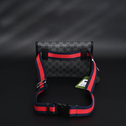 Gucci Ophidia GG Supreme Belt Bag – Black/Grey with Web Strap