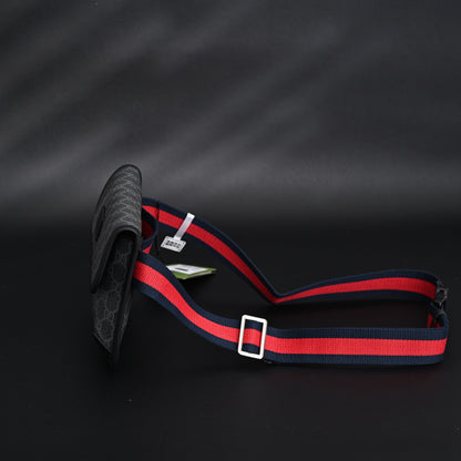 Gucci Ophidia GG Supreme Belt Bag – Black/Grey with Web Strap