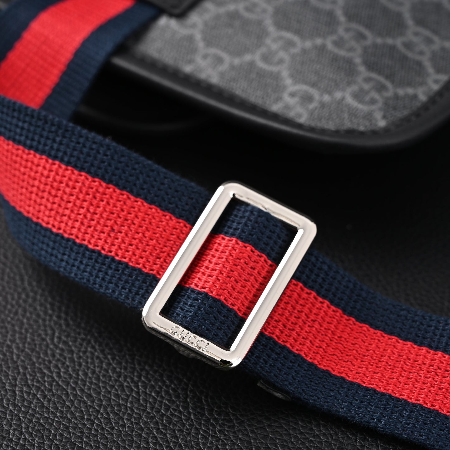 Gucci Ophidia GG Supreme Belt Bag – Black/Grey with Web Strap