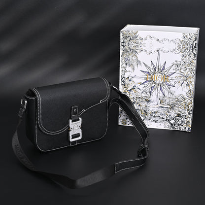 Dior Saddle Crossbody Bag – Black Grained Calfskin with Silver-Tone Hardware