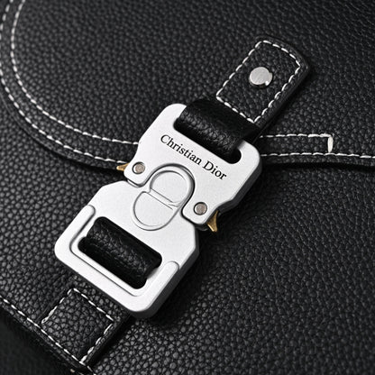 Dior Saddle Crossbody Bag – Black Grained Calfskin with Silver-Tone Hardware