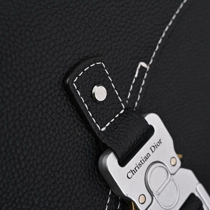 Dior Saddle Crossbody Bag – Black Grained Calfskin with Silver-Tone Hardware