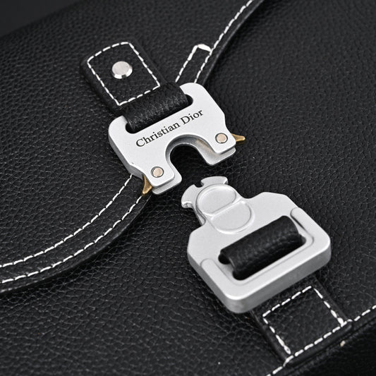 Dior Saddle Crossbody Bag – Black Grained Calfskin with Silver-Tone Hardware