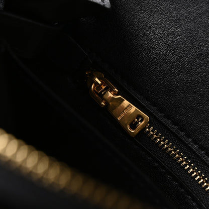Miu Miu Black Leather Satchel Bag – Medium Structured Tote
