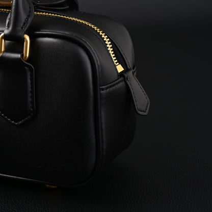 Miu Miu Leather Top Handle Satchel – Classic Black