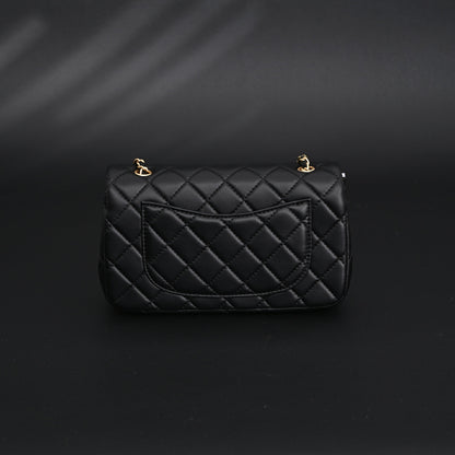Chanel Classic Flap Mini Bag – Black Quilted Lambskin with Gold-Tone Hardware