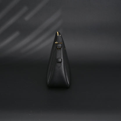 Prada Cleo Black Brushed Leather Shoulder Bag