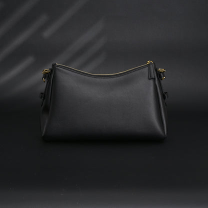 Prada Cleo Black Brushed Leather Shoulder Bag