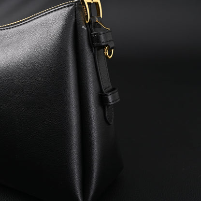 Prada Cleo Black Brushed Leather Shoulder Bag