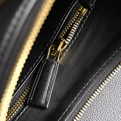 Prada Cleo Black Brushed Leather Shoulder Bag