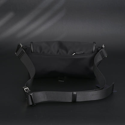 Prada Nylon Black Belt Bag with Silver Logo