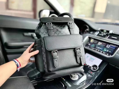 Coach Men’s Leather Backpack – Black Signature Canvas