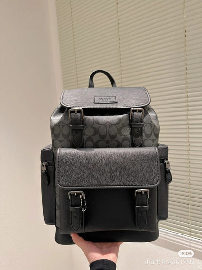 Coach Men’s Leather Backpack – Black Signature Canvas