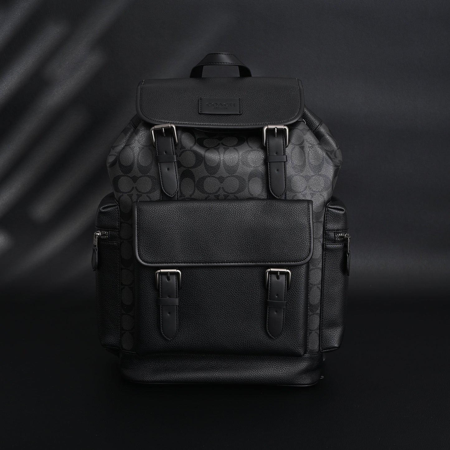 Coach Men’s Leather Backpack – Black Signature Canvas