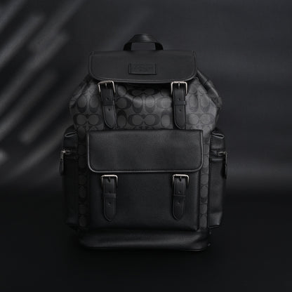 Coach Men’s Leather Backpack – Black Signature Canvas